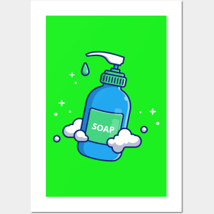 Liquid Soap Bottle Cartoon Posters and Art